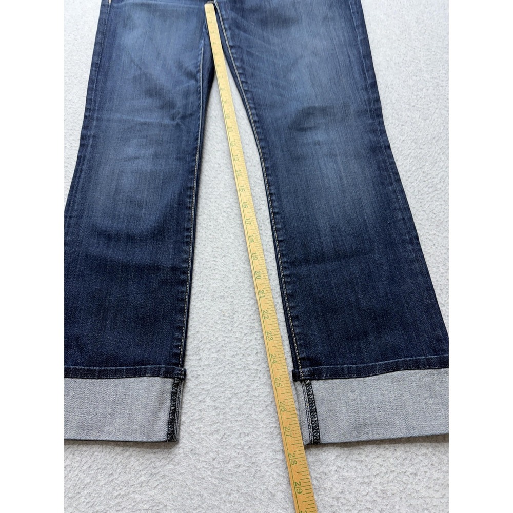 Hudson Ginny Crop Straight Jeans Womens 30 Mid Rise Medium Wash Cuffed 24 USA - Picture 6 of 15